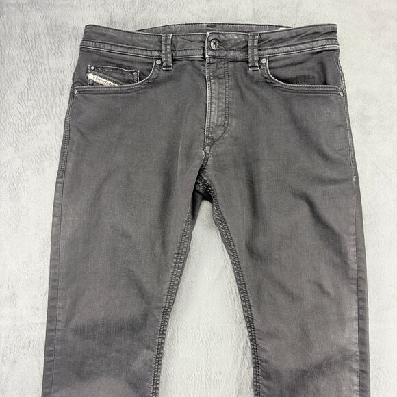 Diesel Thavar Jeans Men's 33x30 Black Stretch Denim Slim-Skinny Grunge Skater - Picture 3 of 14